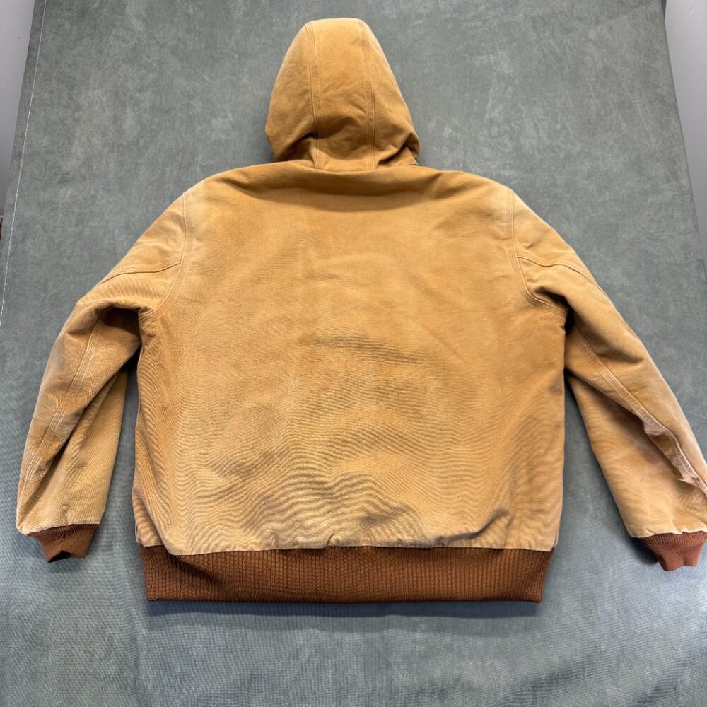 Vintage Carhartt J131 BRN Hooded Duck Jacket Sz XL USA Made Union Quilted Lined - Picture 3 of 15